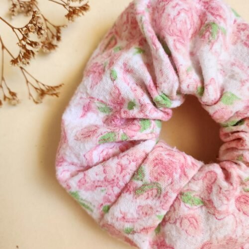 Chouchou enfant upcyclé "Bouquet de roses"