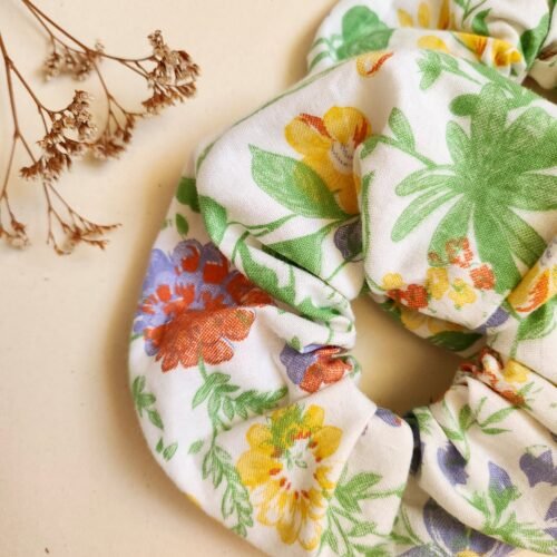 Chouchou enfants upcyclés "Motif Floral"