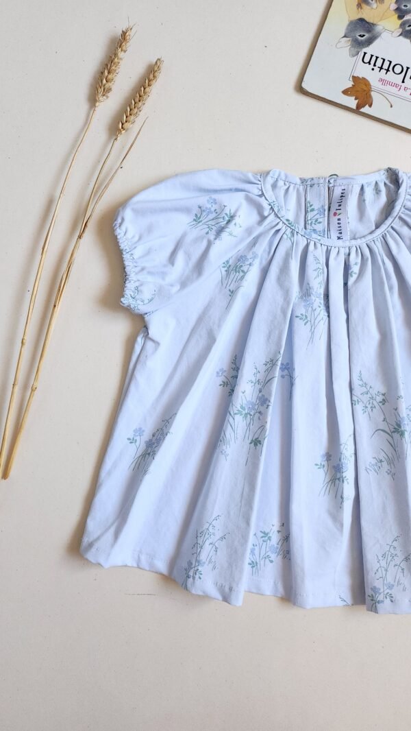 Blouse pour filles bleu et blanc Blouse pour fille 5-6 ans "Douce Brise"
