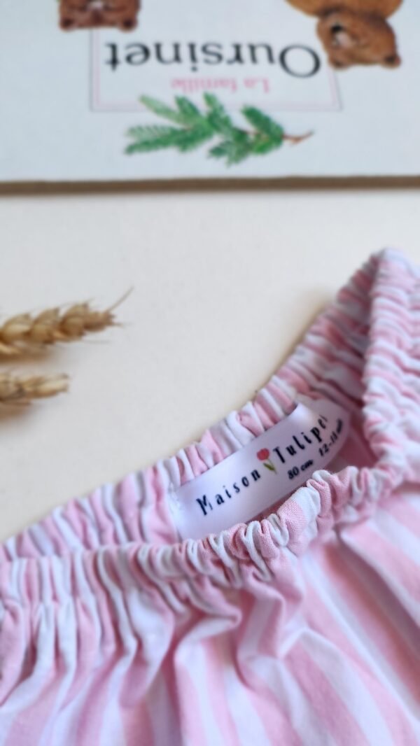 bloomer-mixte-80-cm-rayures-rose-blanc-upcycle Le Bloomer Rayé Rose et Blanc – 12-18 mois