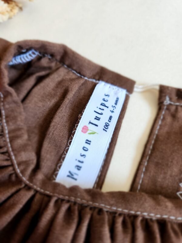 blous-enfant-etiquette-maisontulipes Blouse Marron à manches longues