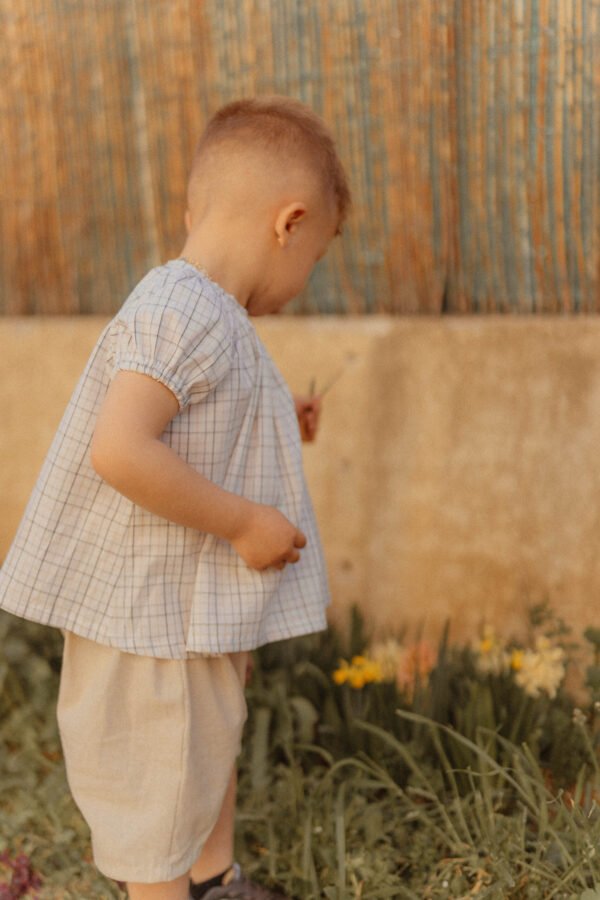blouse_volnte_carreaux_mixte Bermuda "Bon élève" 2 - 3 ans