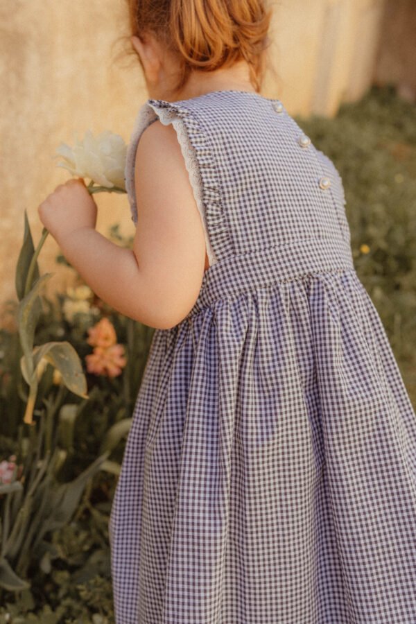 Robe à volant "L'intemporel vichy" 3 - 4 ans